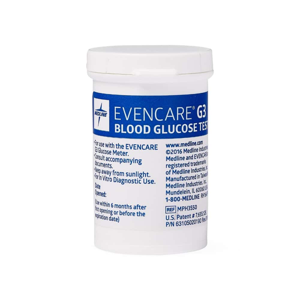 Tiras reactivas de glucosa en sangre EvenCare G3 Medline (50 U) - Miniatura 8