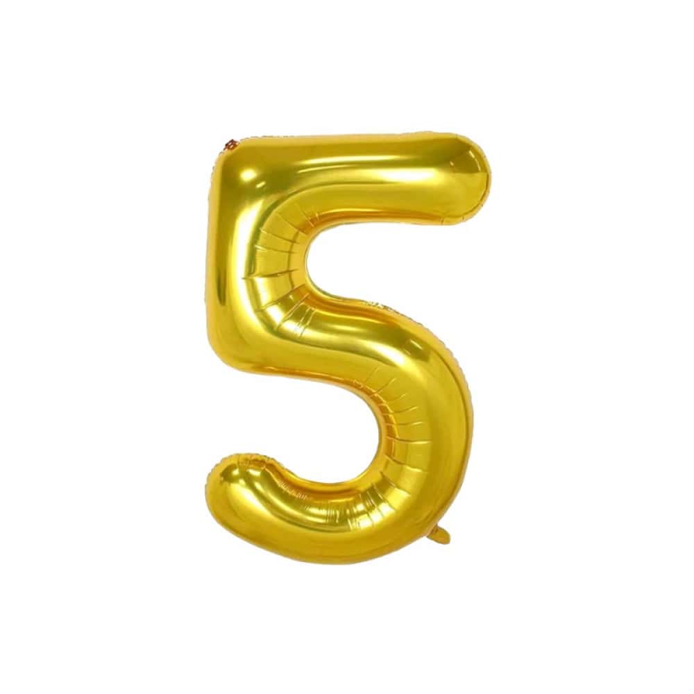 Globo dorado número 5 Balloon (16 pulgadas) - Miniatura 1
