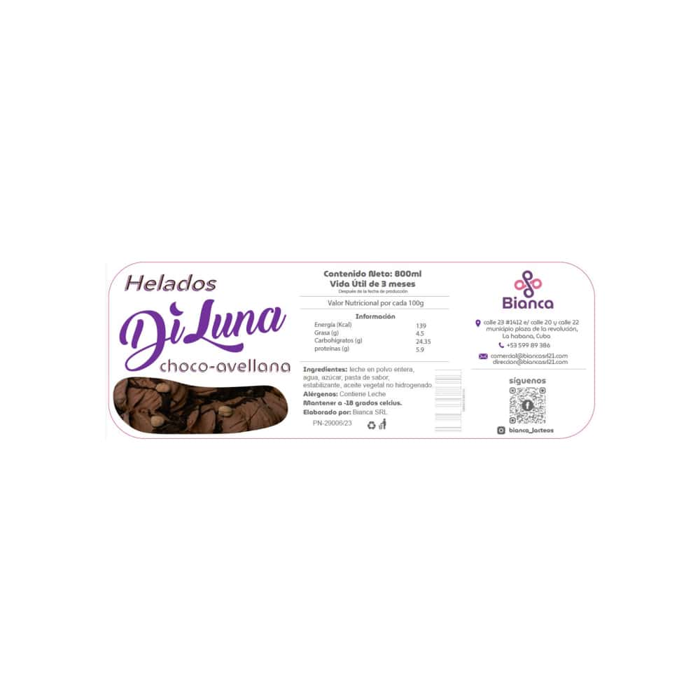 Helado sabor chocolate + sabor vainilla + sabor choco avellana DiLuna - Miniatura 2
