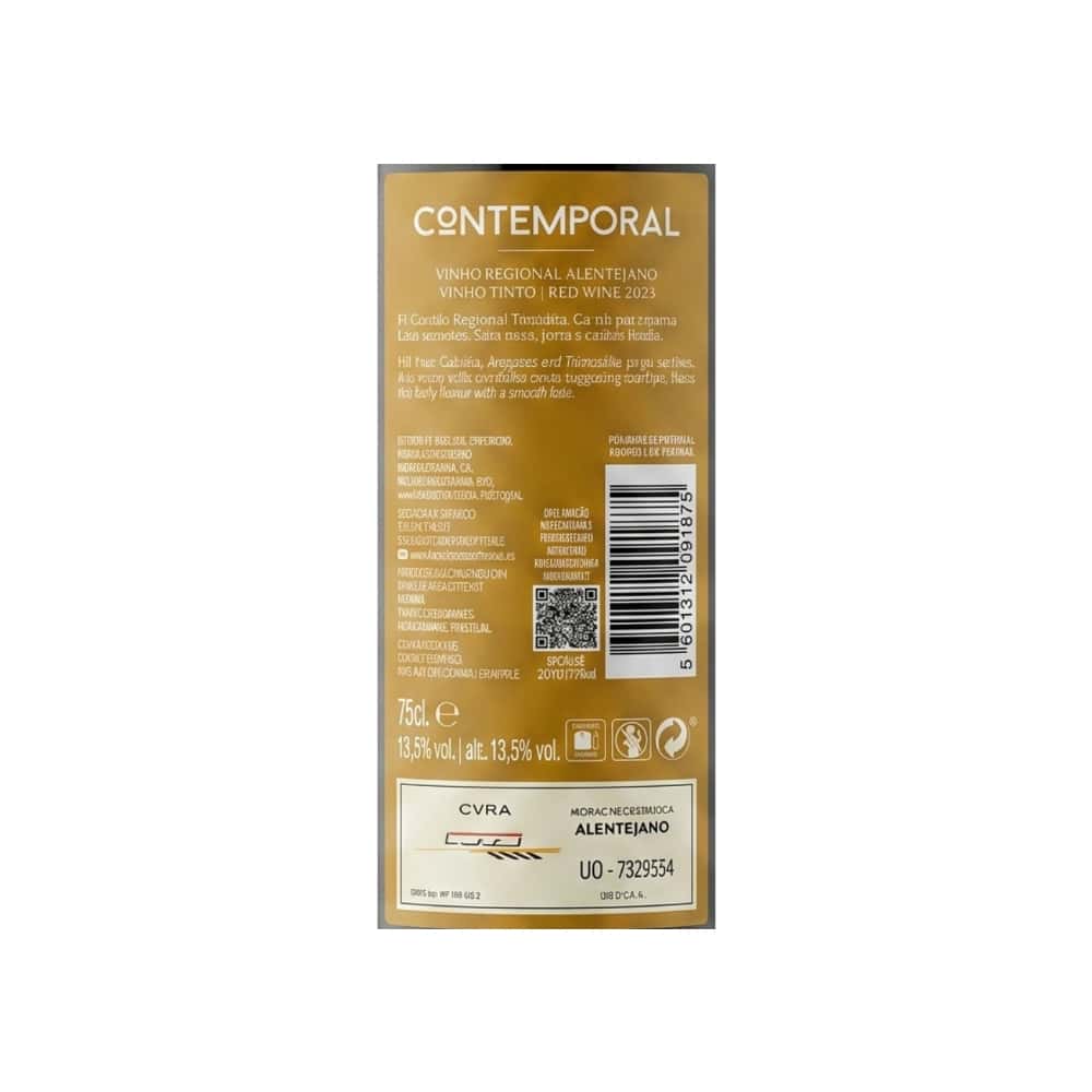 Vino Tinto Alentejano Contemporal (750 mL / 25.36 fl oz) - Miniatura 3