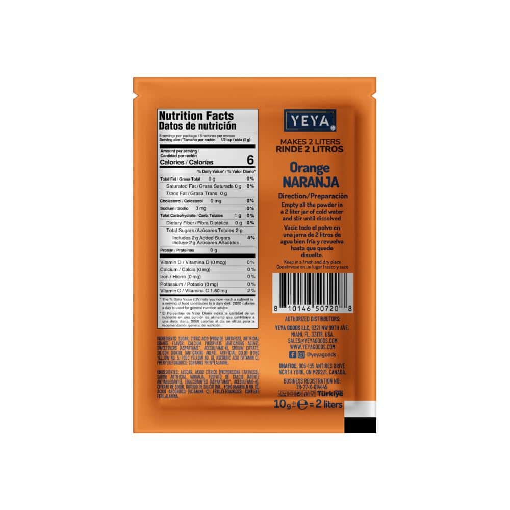 Refresco instantáneo sabor naranja YEYA (10 g / 0.35 oz) - Miniatura 2