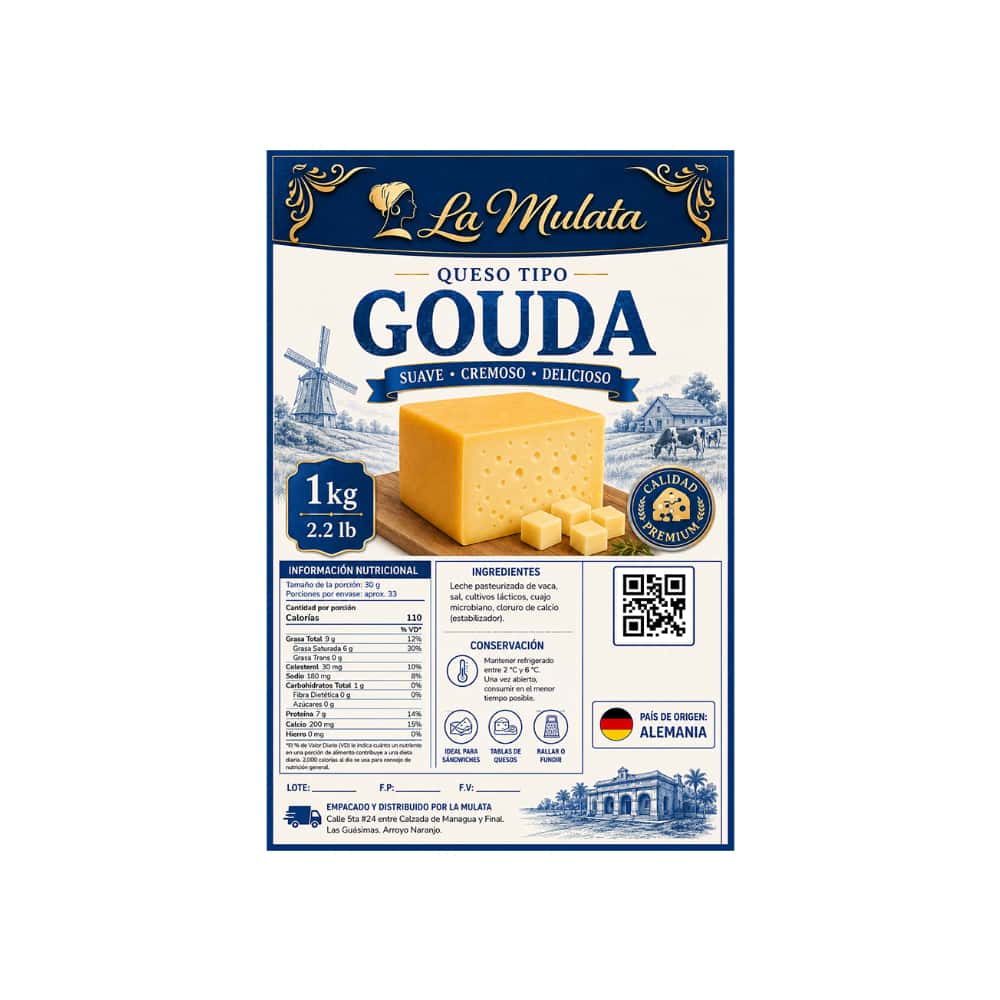 Queso tipo gouda La Mulata (1 kg / 2.2 lb) - Miniatura 2