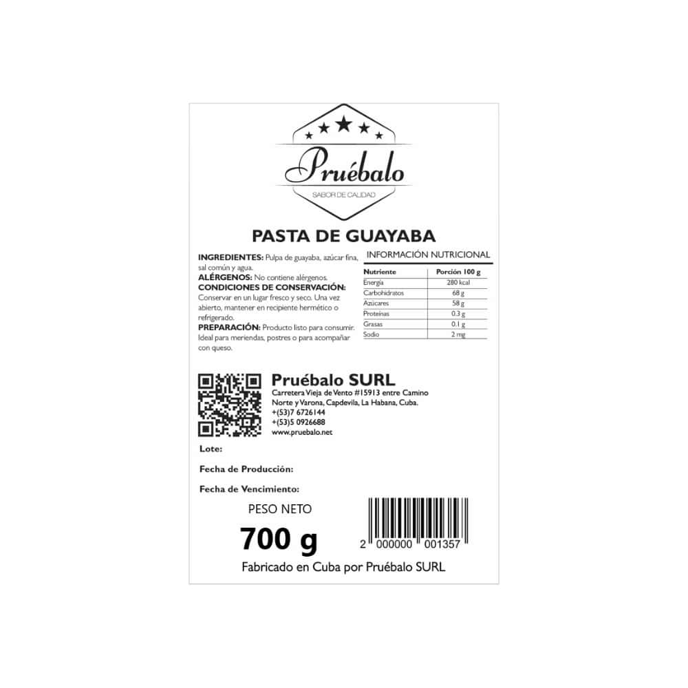 Pasta de guayaba Pruébalo (700 g / 1.54 lb) - Miniatura 3