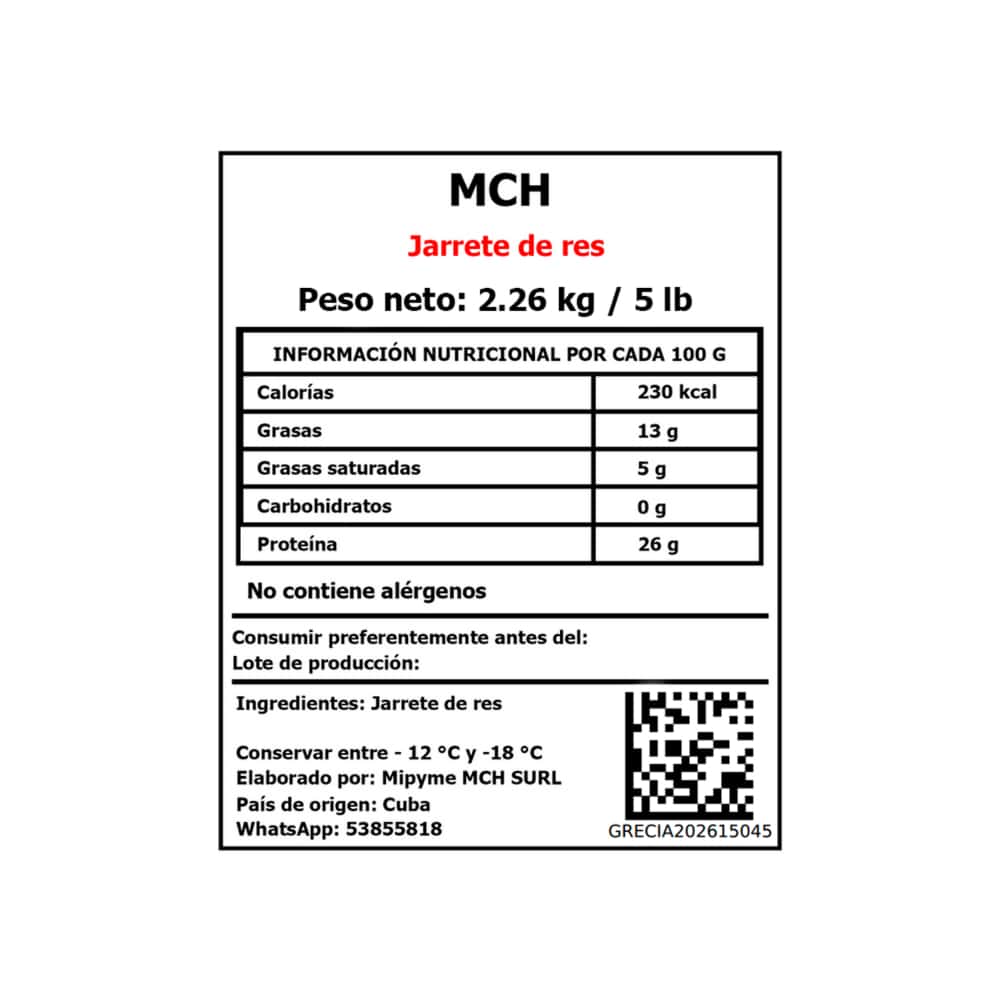 Jarrete de res MCH (2.26 kg / 5 lb) - Miniatura 2