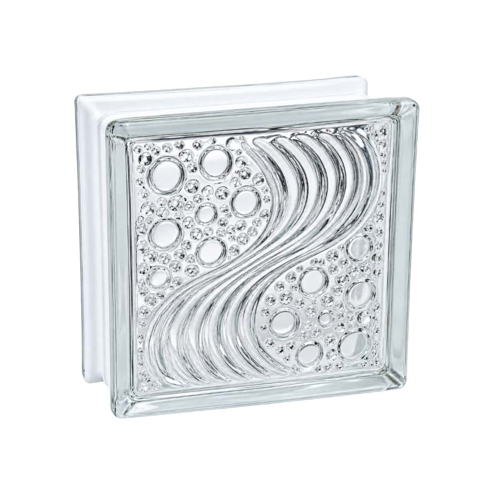 Caja de bloques de cristal decorativa de diseño ondulado con burbujas Jinghua (6 U) - Miniatura 2