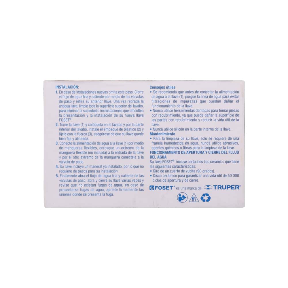 Llave individual para lavamanos Foset MP-142 - Miniatura 5