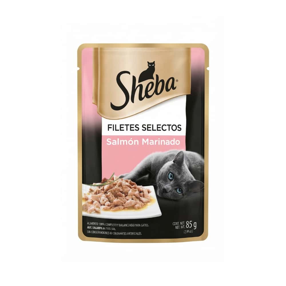 Comida húmeda filetes selectos de salmón marinado Sheba (85 g / 2.99 oz) - Miniatura 1