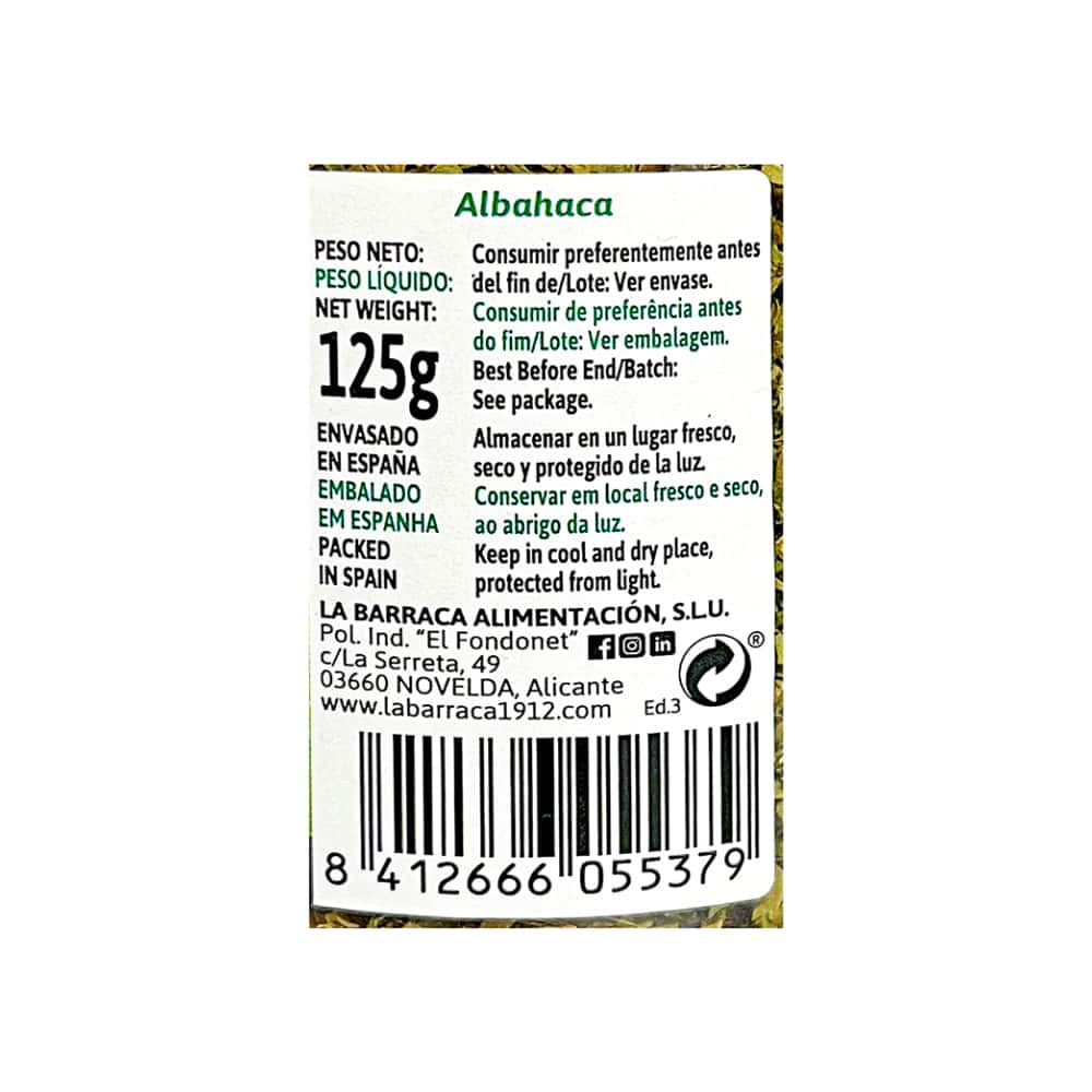 Albahaca La Barraca (125 g / 4.4 oz) - Miniatura 4