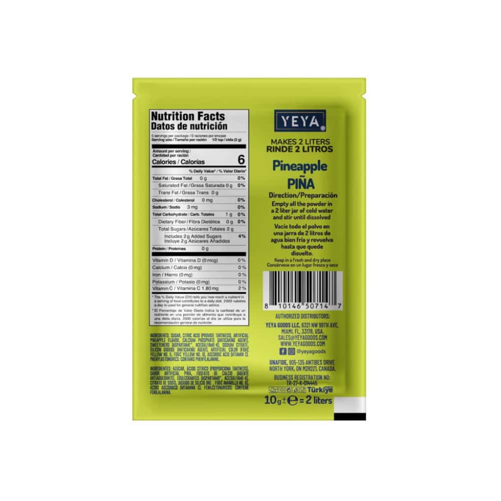 Refresco instantáneo sabor piña YEYA (26 x 10 g / 0.35 oz) - Miniatura 2