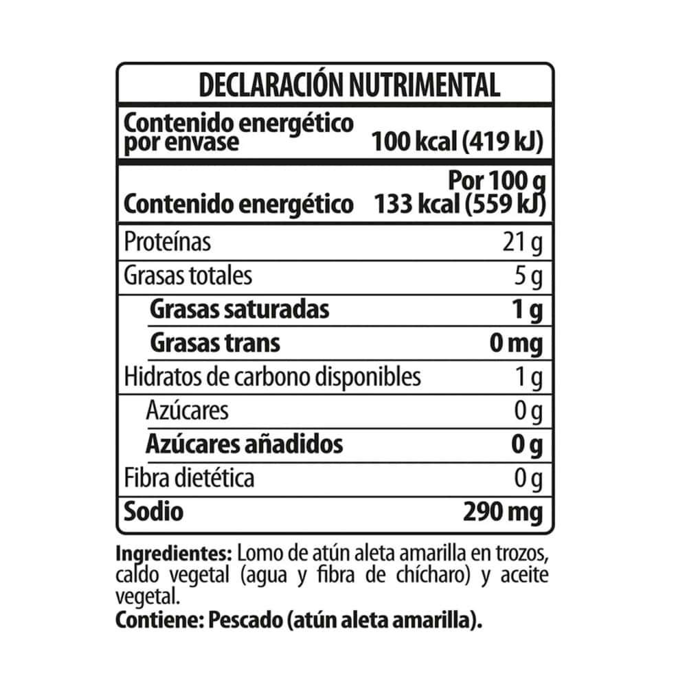 Atún aleta amarilla en trozos en agua con aceite Tuny Clásico (75 g / 2.64 oz) - Miniatura 3