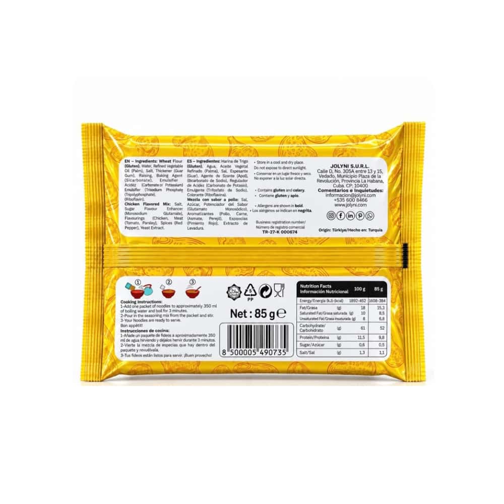 Sopa de fideos instantáneos sabor pollo Jolyni (6 x 85 g / 3 oz) - Miniatura 2