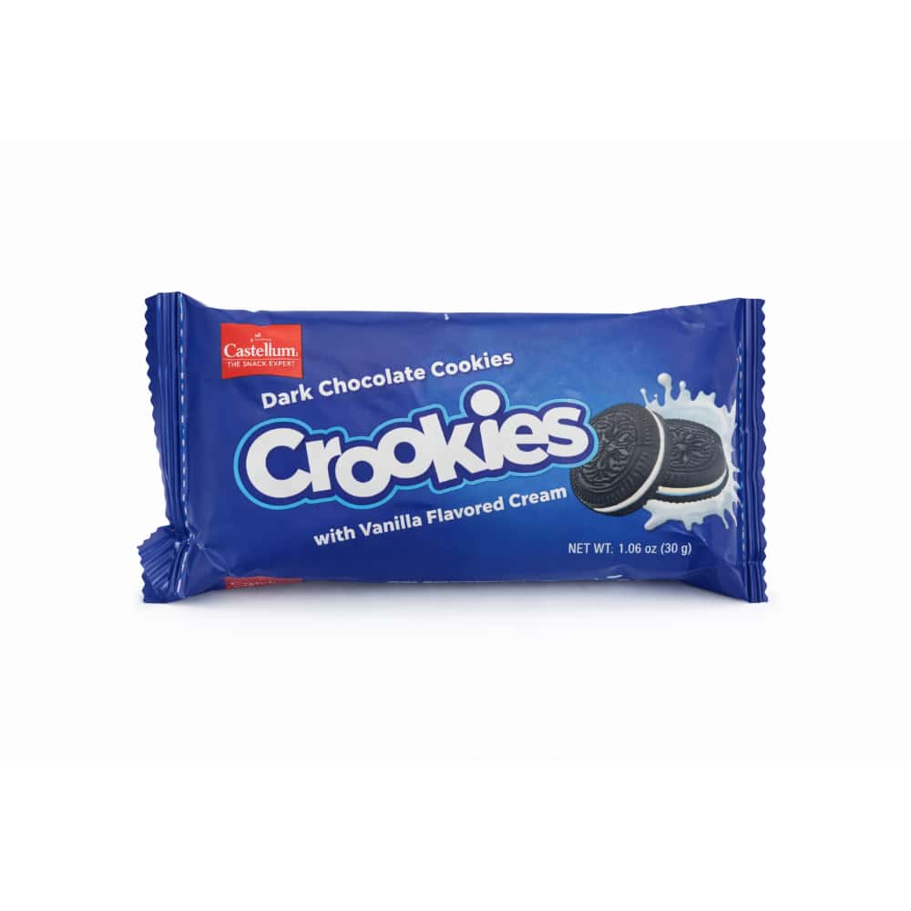 Galletas -sandwich- de chocolate negro con crema sabor vainilla Castellum (30 g / 1.06 oz) - Miniatura 1