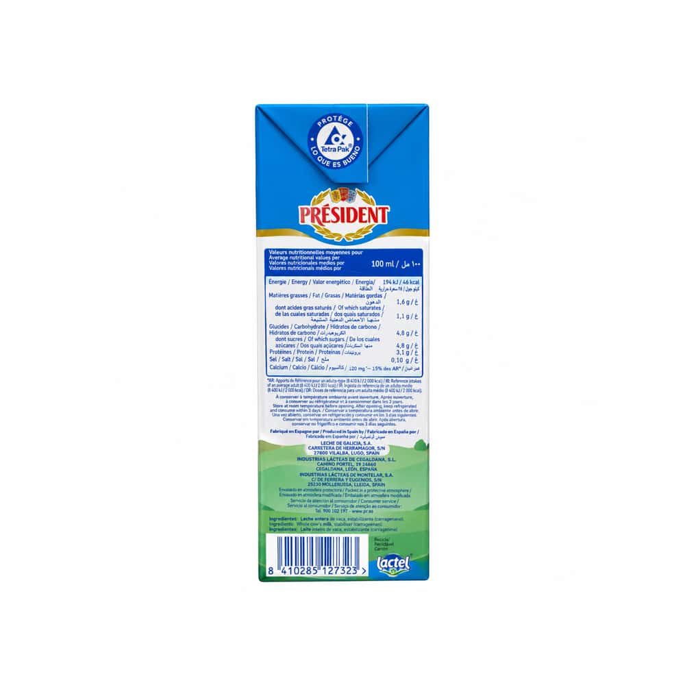 Leche semidesnatada President (1 L) - Miniatura 2