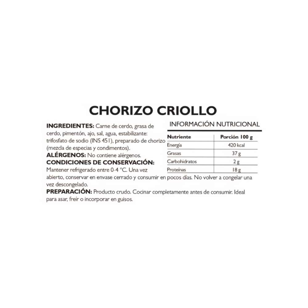 Chorizo criollo Pruébalo (340 g / 11.99 oz) - Miniatura 3