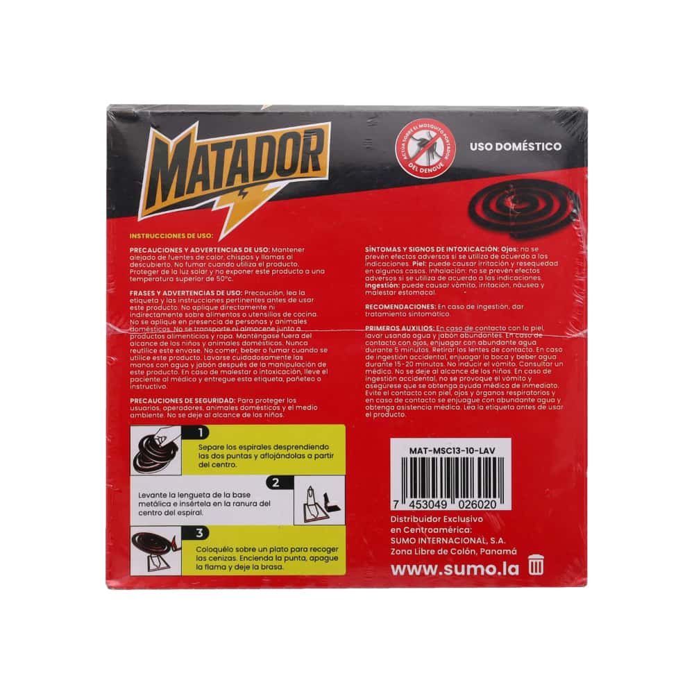 Vela en espiral negra anti-mosquito Matador MAT-MSC13-10-LAV (10 U) - Miniatura 2