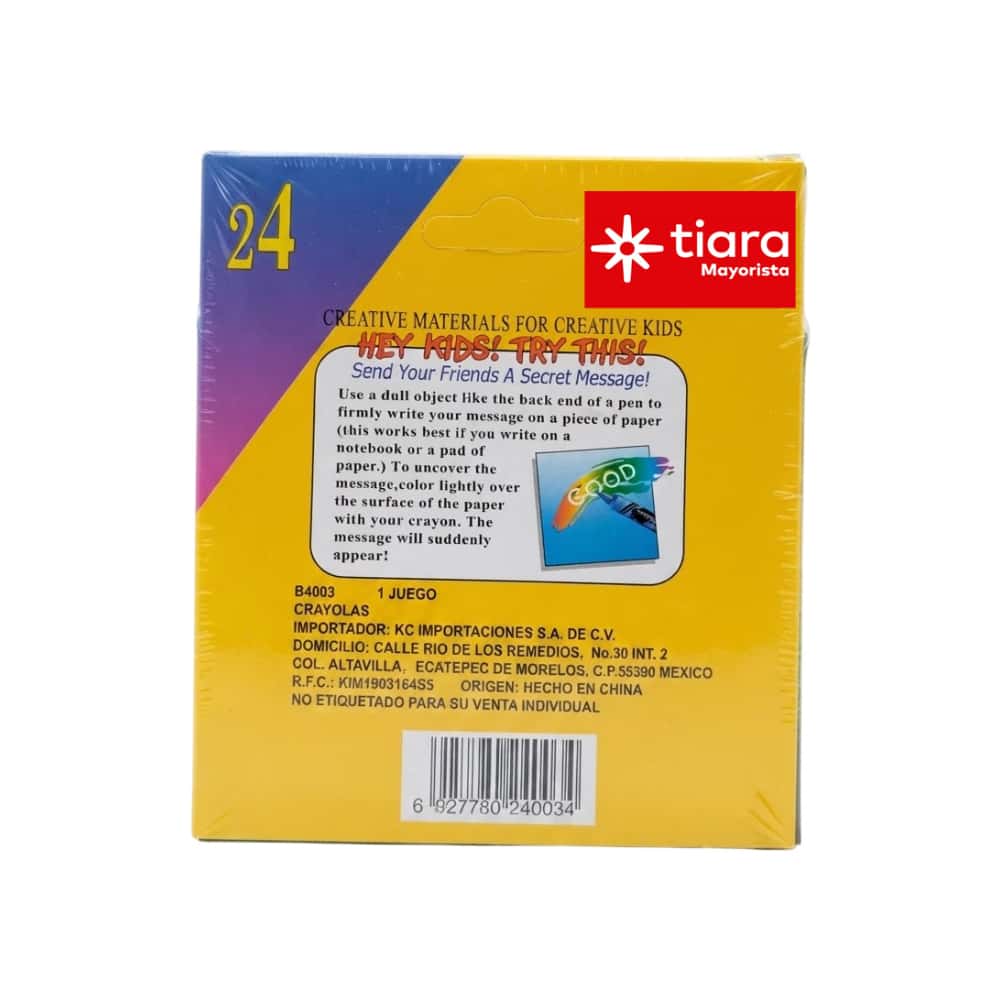 Juego de crayones -crayolas- de colores Tiara (24 U) - Miniatura 2
