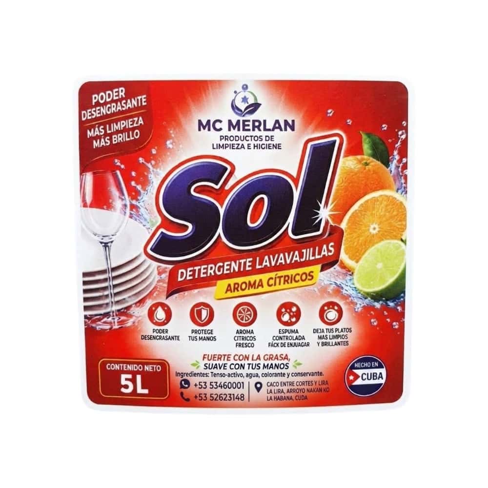 Detergente lavavajilla con aroma cítrico Sol (5 L) - Miniatura 4