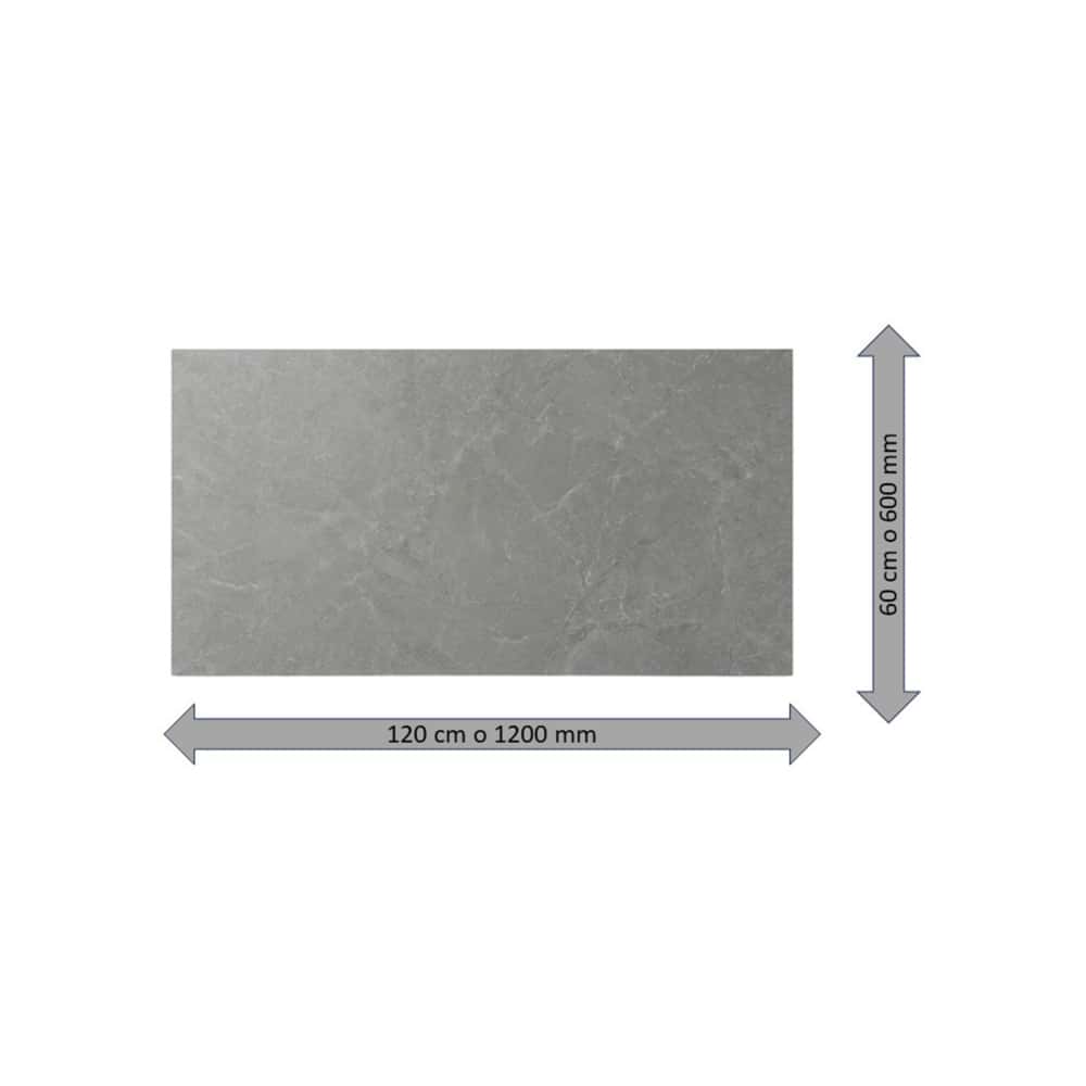Caja de losas de cerámica acron grey matt 600 mm x 1200 mm Bluetone (2 U) - Miniatura 3
