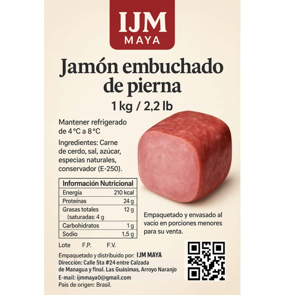 Jamón embuchado de pierna IJM Maya (1 kg / 2.2 lb) - Miniatura 2