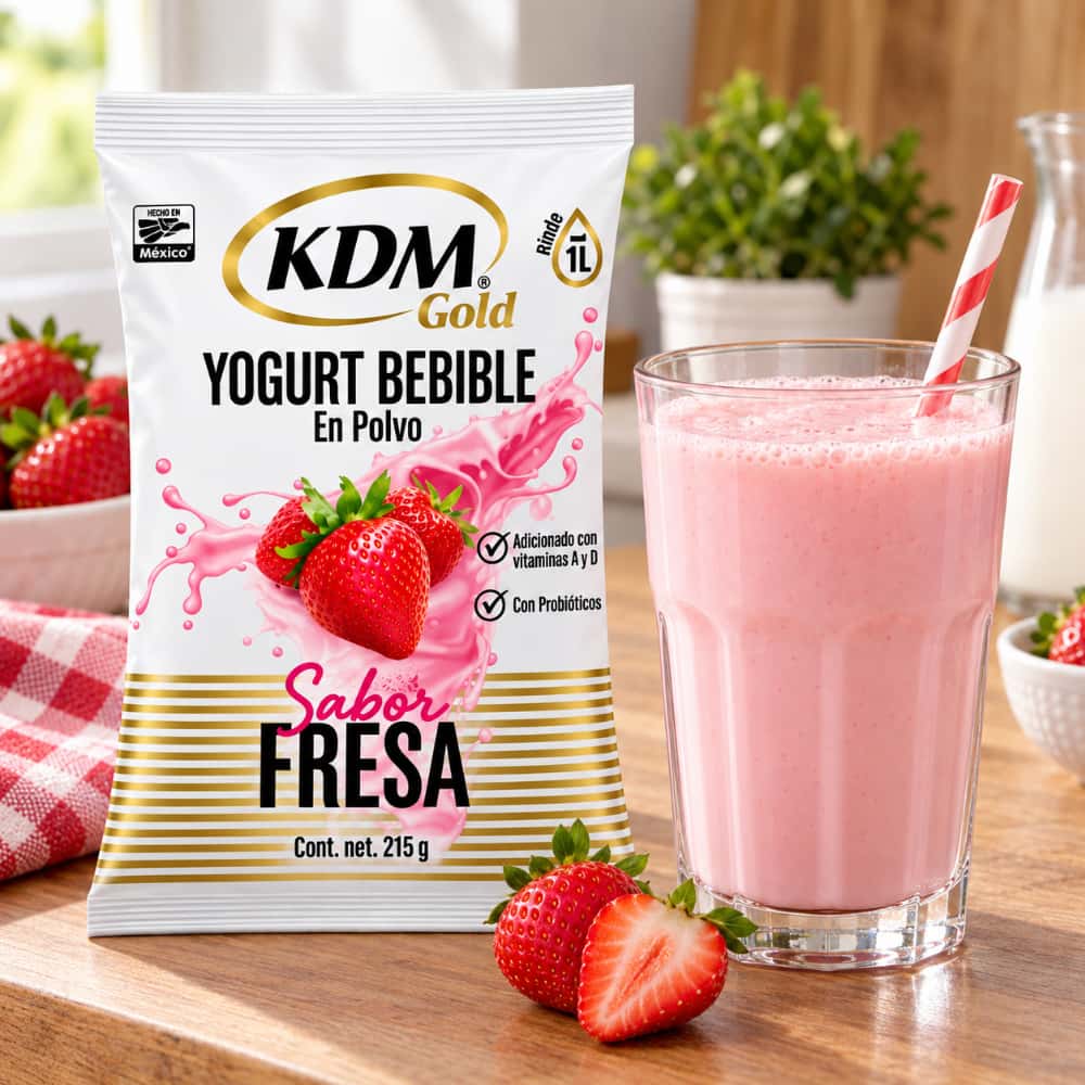 Yogurt bebible en polvo sabor fresa KDM Gold (215 g / 7.58 oz) - Miniatura 5