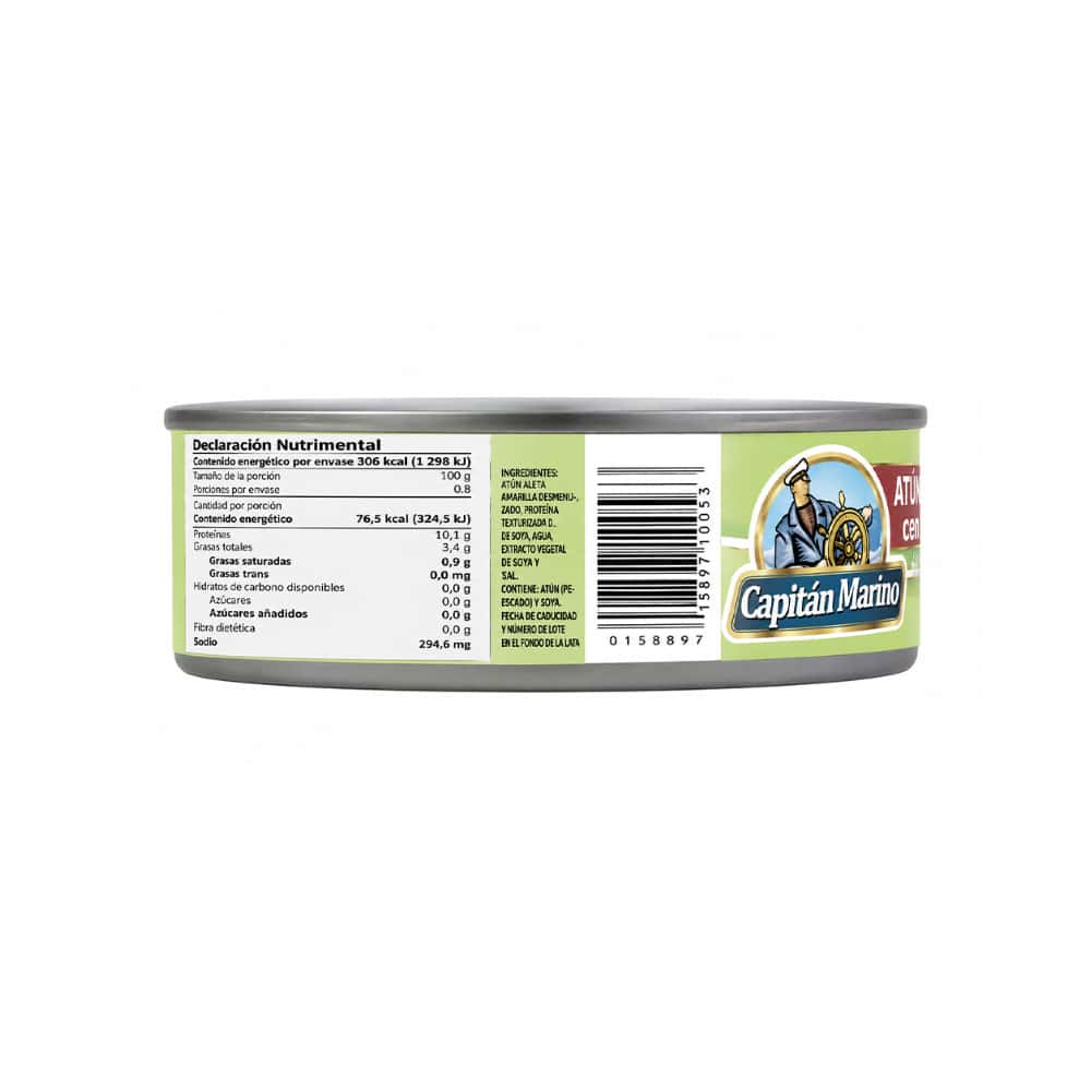Atún desmenuzado con 20% de soya en agua con aceite Capitán Marino (120 g / 4.2 oz) - Miniatura 2