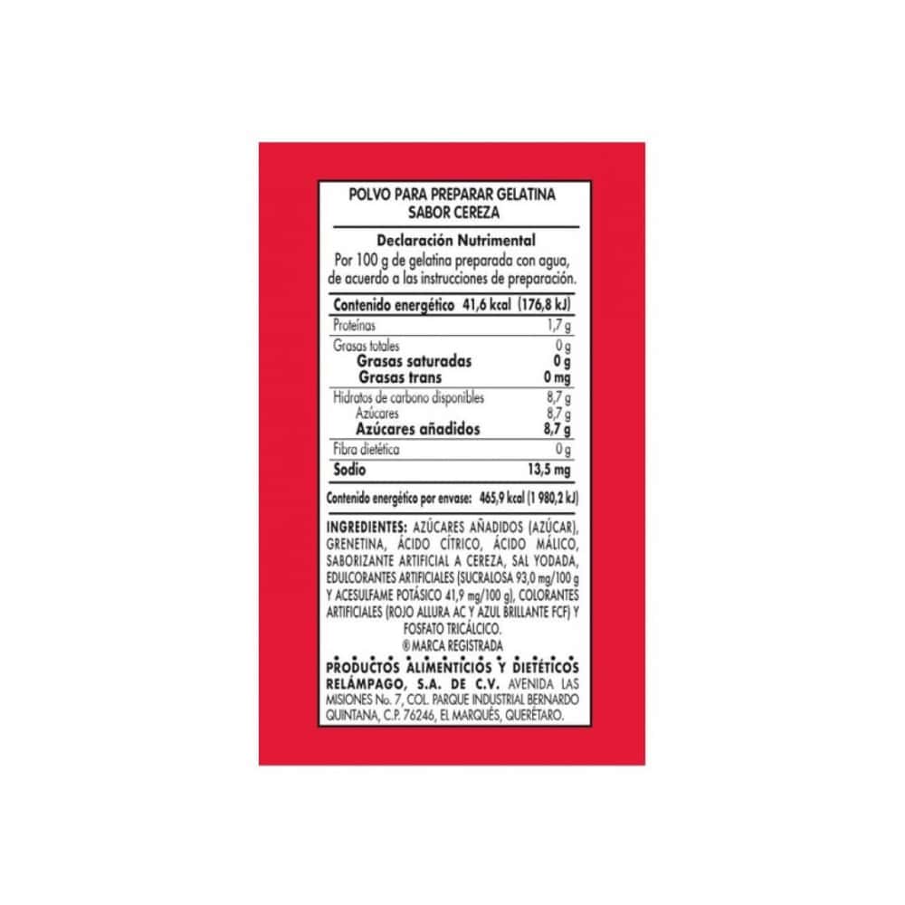 Polvo para prepara gelatina con agua - sabor cereza D'Gari (120 g / 4.23 oz) - Miniatura 6
