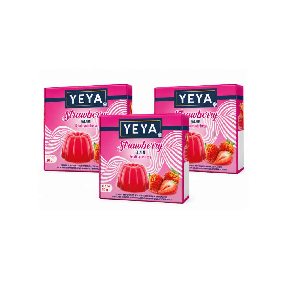 Gelatina sabor fresa YEYA (3 x 20 g) - Miniatura 1