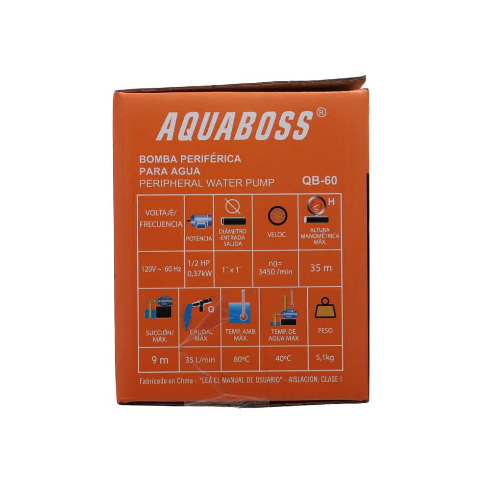 Bomba periférica para agua AQUABOSS QB-60 - Miniatura 2