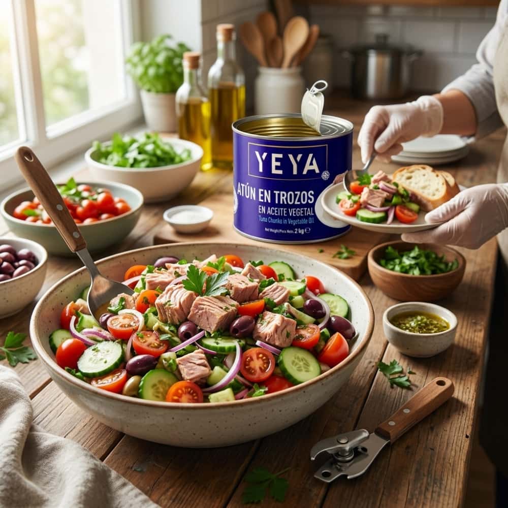 Atún en trozos en aceite vegetal YEYA (2 kg / 4.4 lb) - Miniatura 3