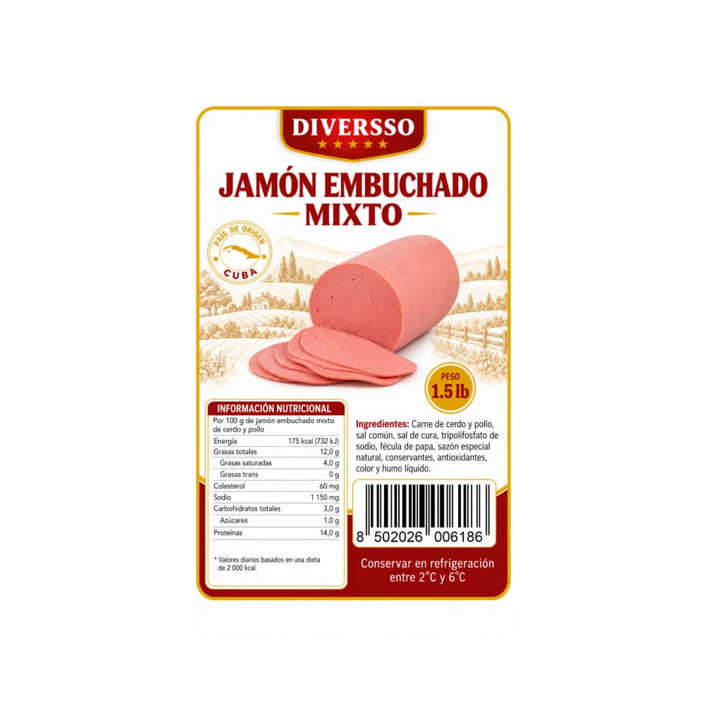 Jamón embuchado mixto Diversso (680 g / 1.5 lb) - Miniatura 3