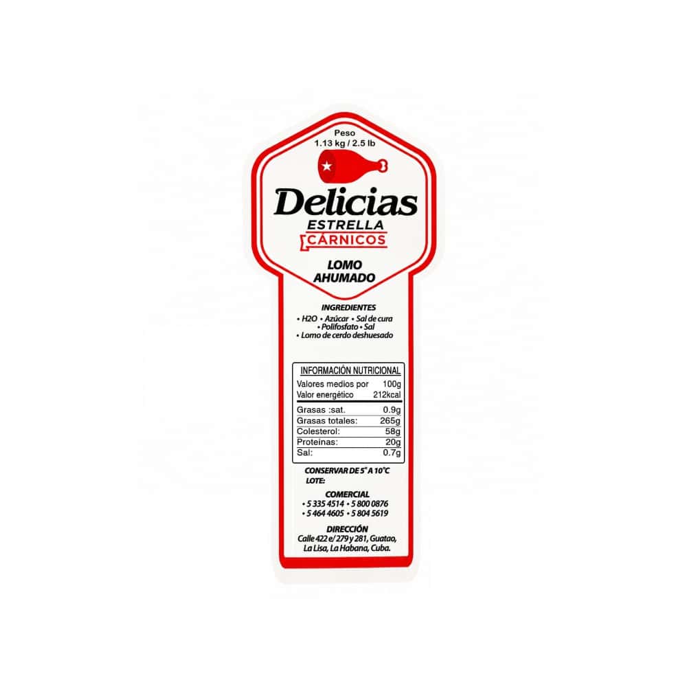 Lomo de cerdo ahumado deshuesado Delicias Estrella (1.13 kg / 2.5 lb) - Miniatura 2