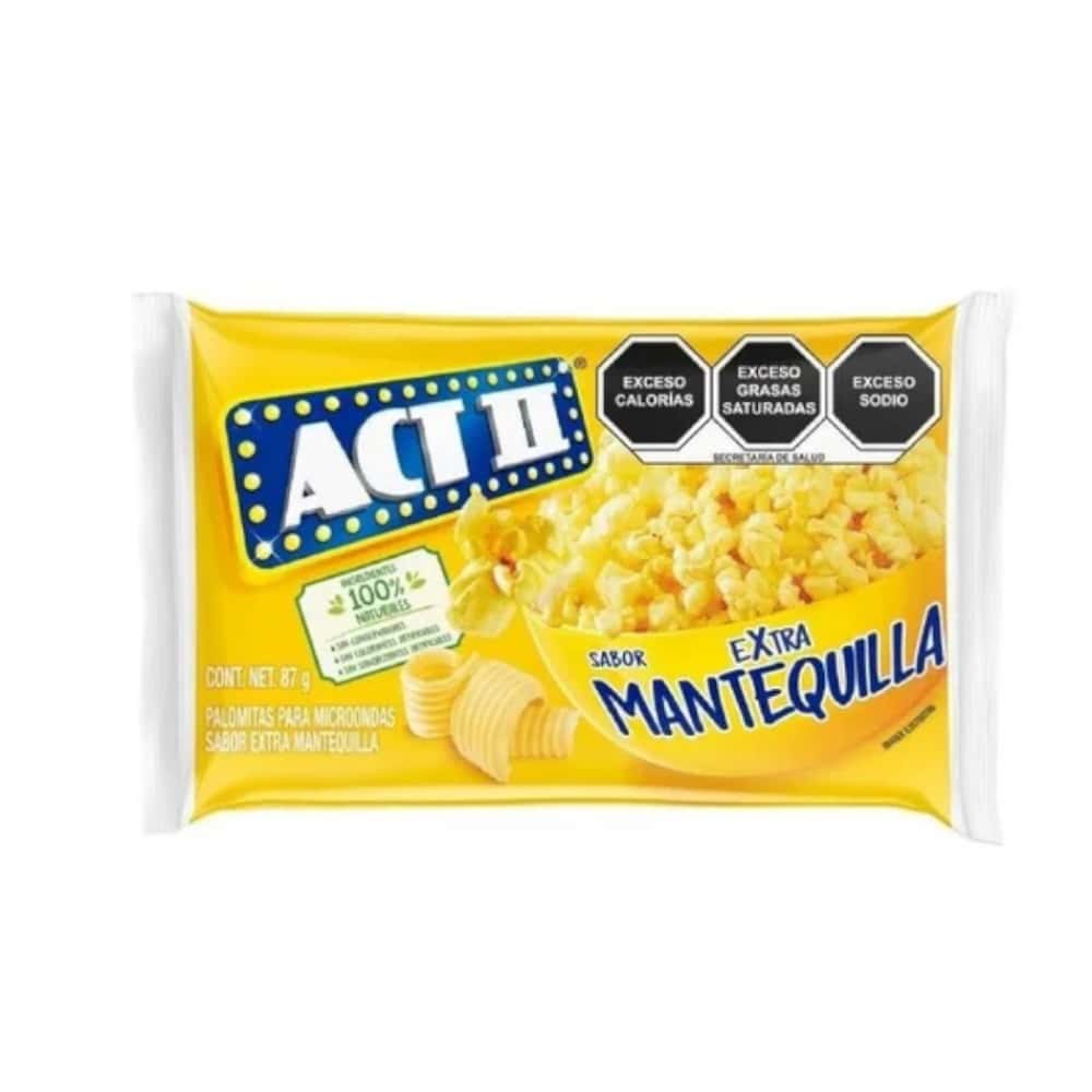 Palomitas de maíz sabor extra mantequilla para microondas ACT II (87 g / 3.06 oz) - Miniatura 2