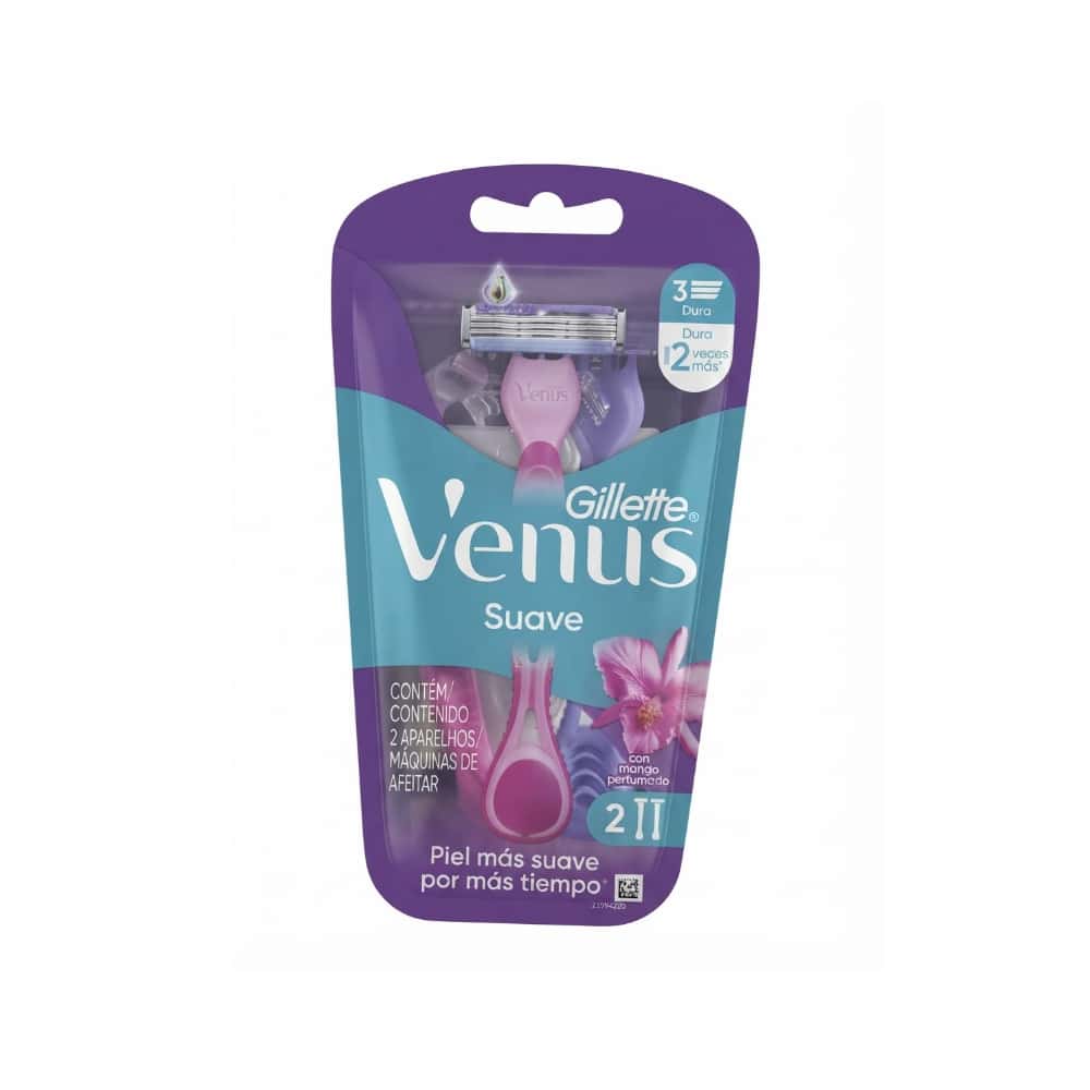 Máquinas de afeitar de 3 hojas desechables Gillette Venus Suave (2 U) - Miniatura 1