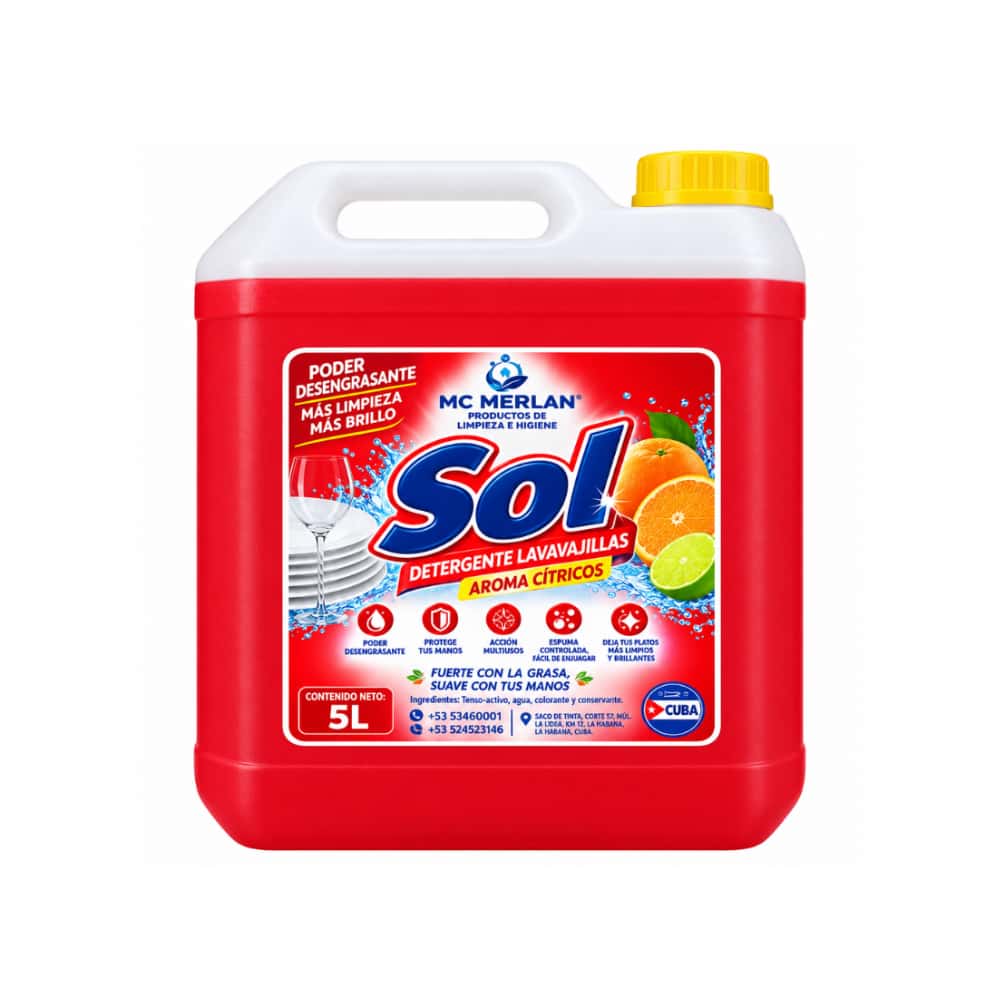 Detergente lavavajilla con aroma cítrico Sol (5 L) - Miniatura 1