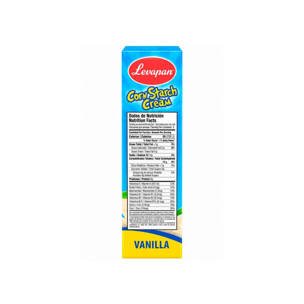 Crema de maicena con sabor a vainilla Levapan (47 g / 1.66 oz) - Miniatura 2