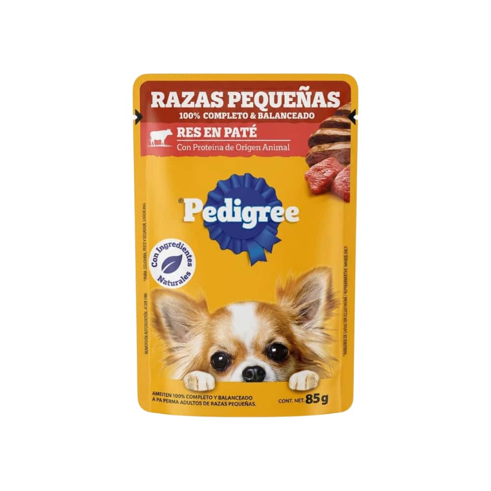 Alimento para perro de razas pequeñas sabor res en paté Pedigree (85 g / 2.99 oz) - Miniatura 1