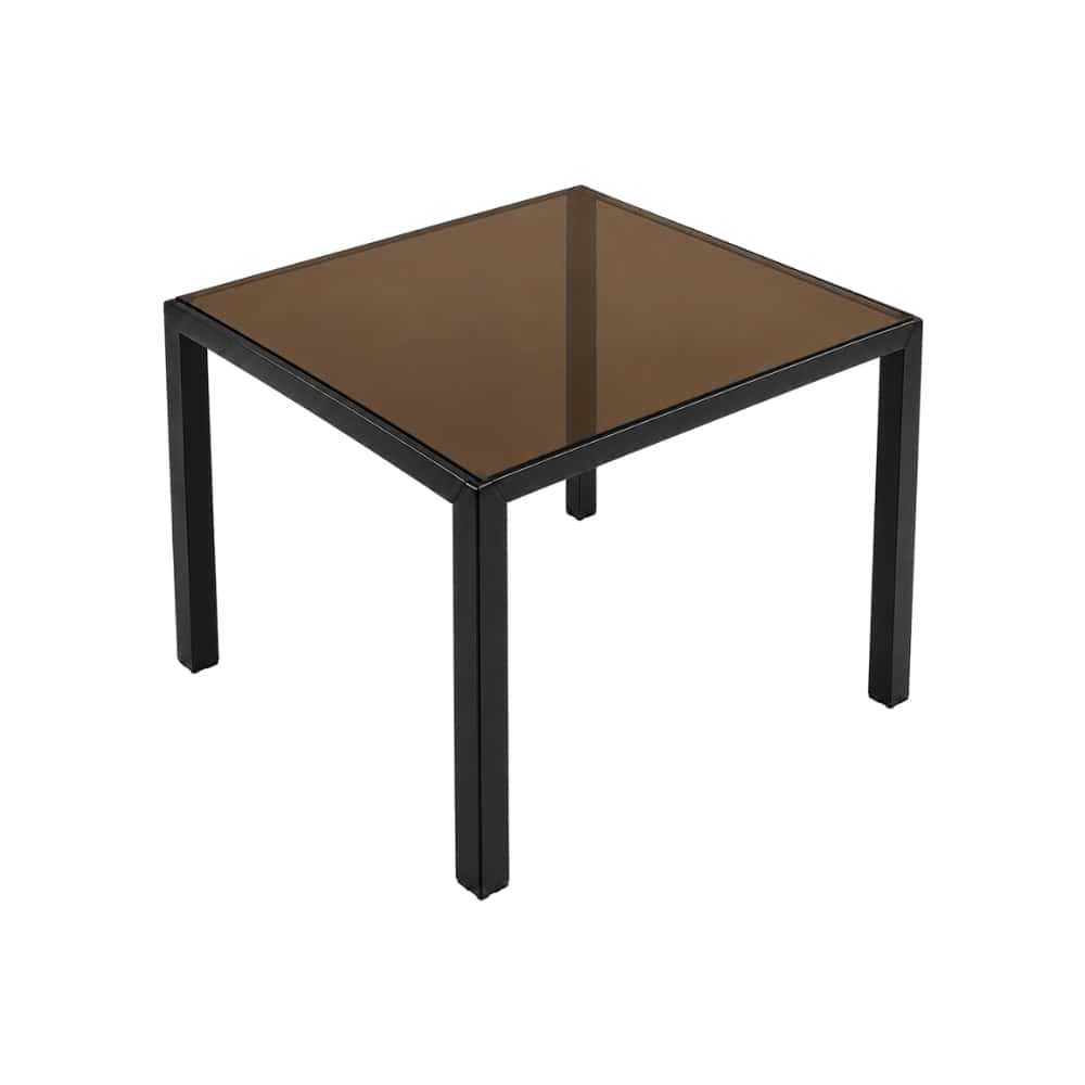 Mesa de comedor cuadrada con tablero de vidrio color negro Dowell - Miniatura 4
