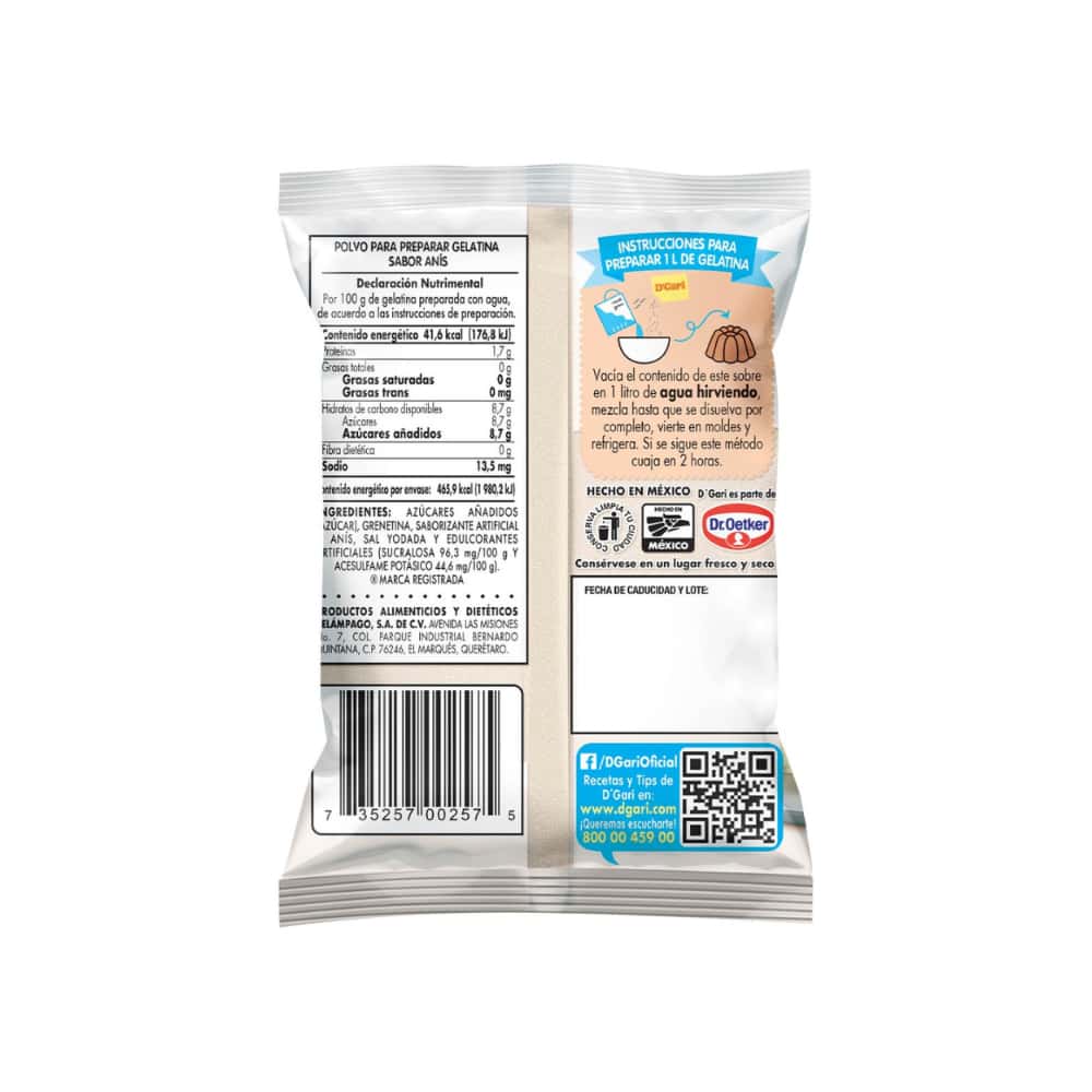 Gelatina de sabor anís D'Gari (120 g / 4.23 oz) - Miniatura 6
