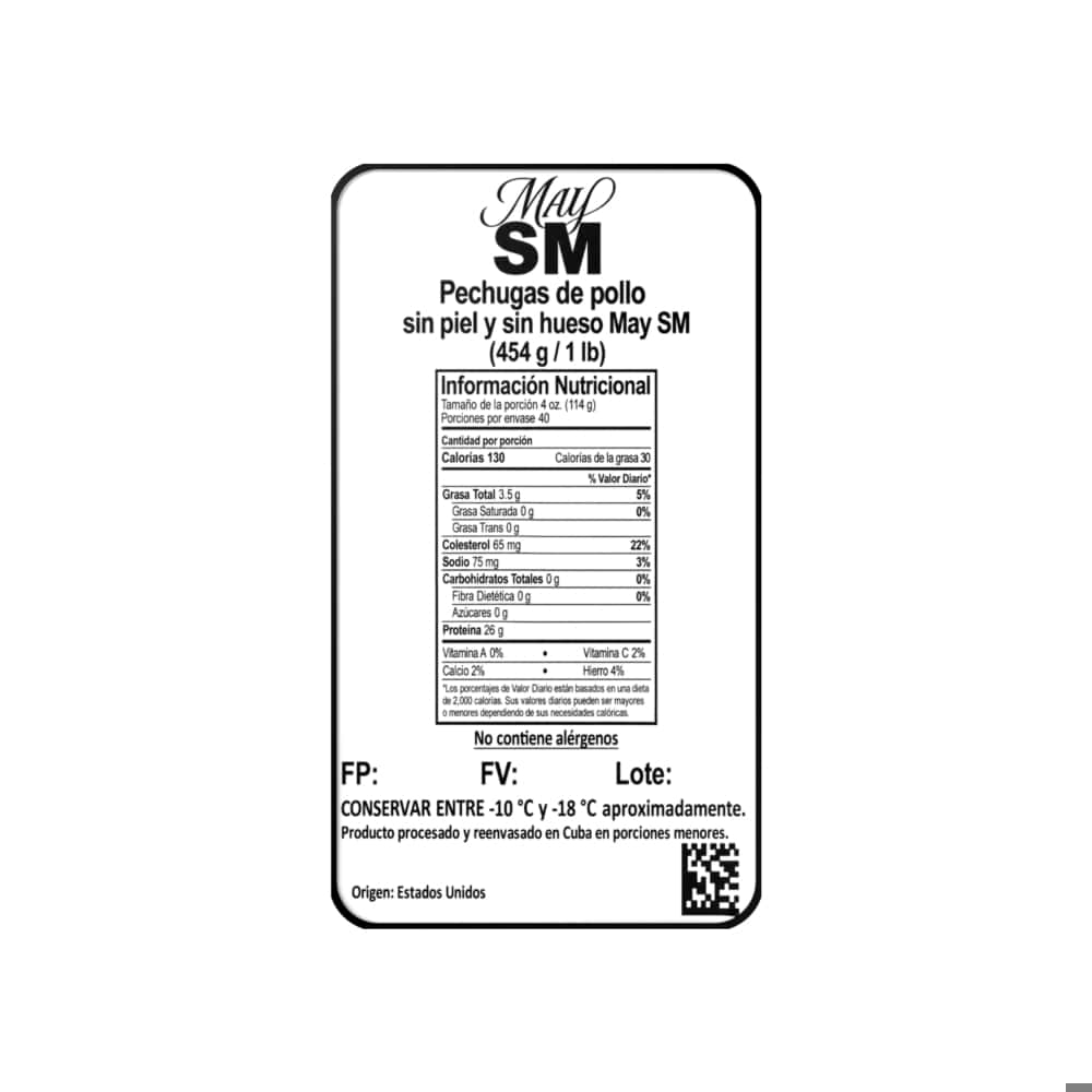 Pechugas de pollo sin piel y sin hueso May SM (454 g / 1 lb) - Miniatura 2