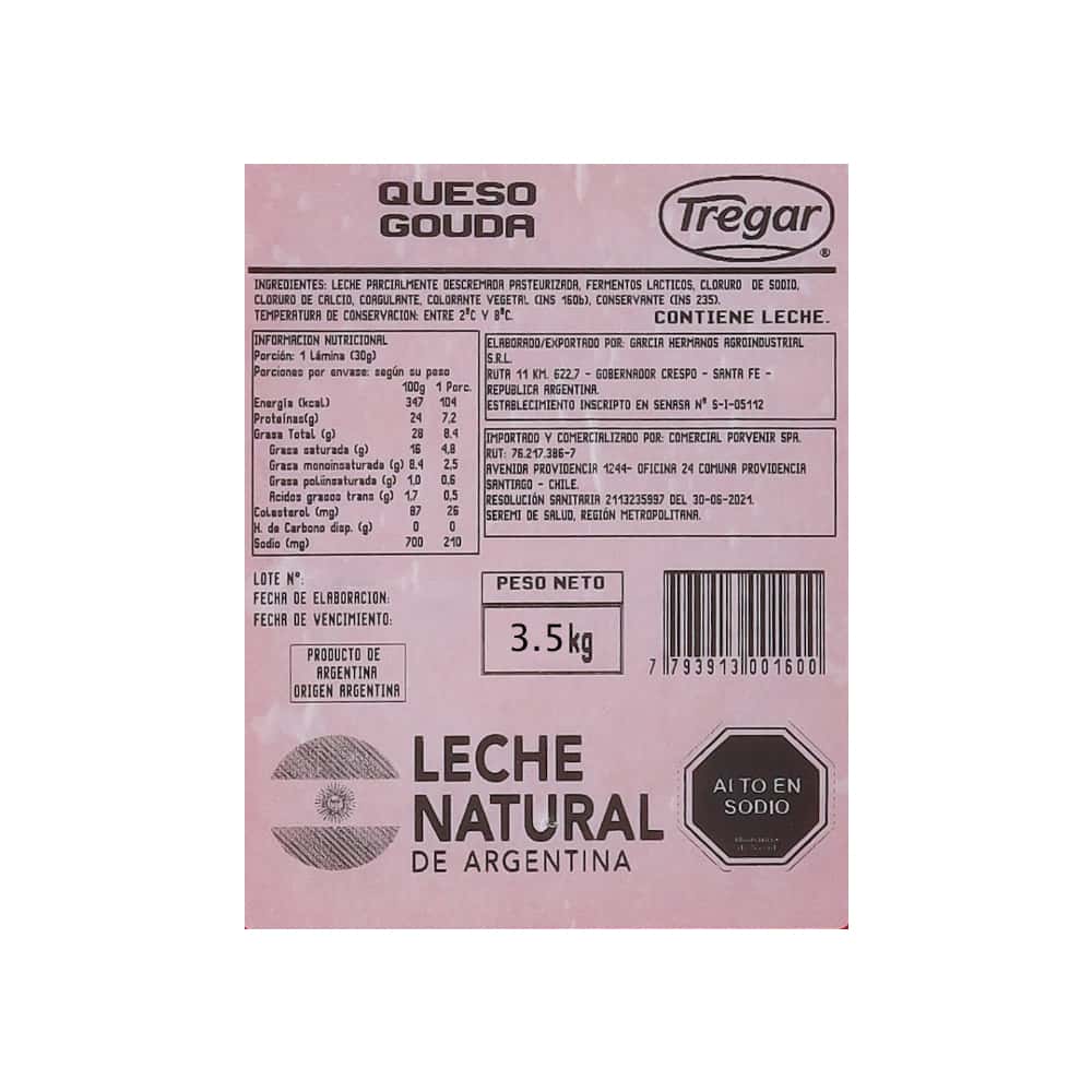 Queso Gouda Tregar (3.5 kg / 7.7 lb) - Miniatura 2