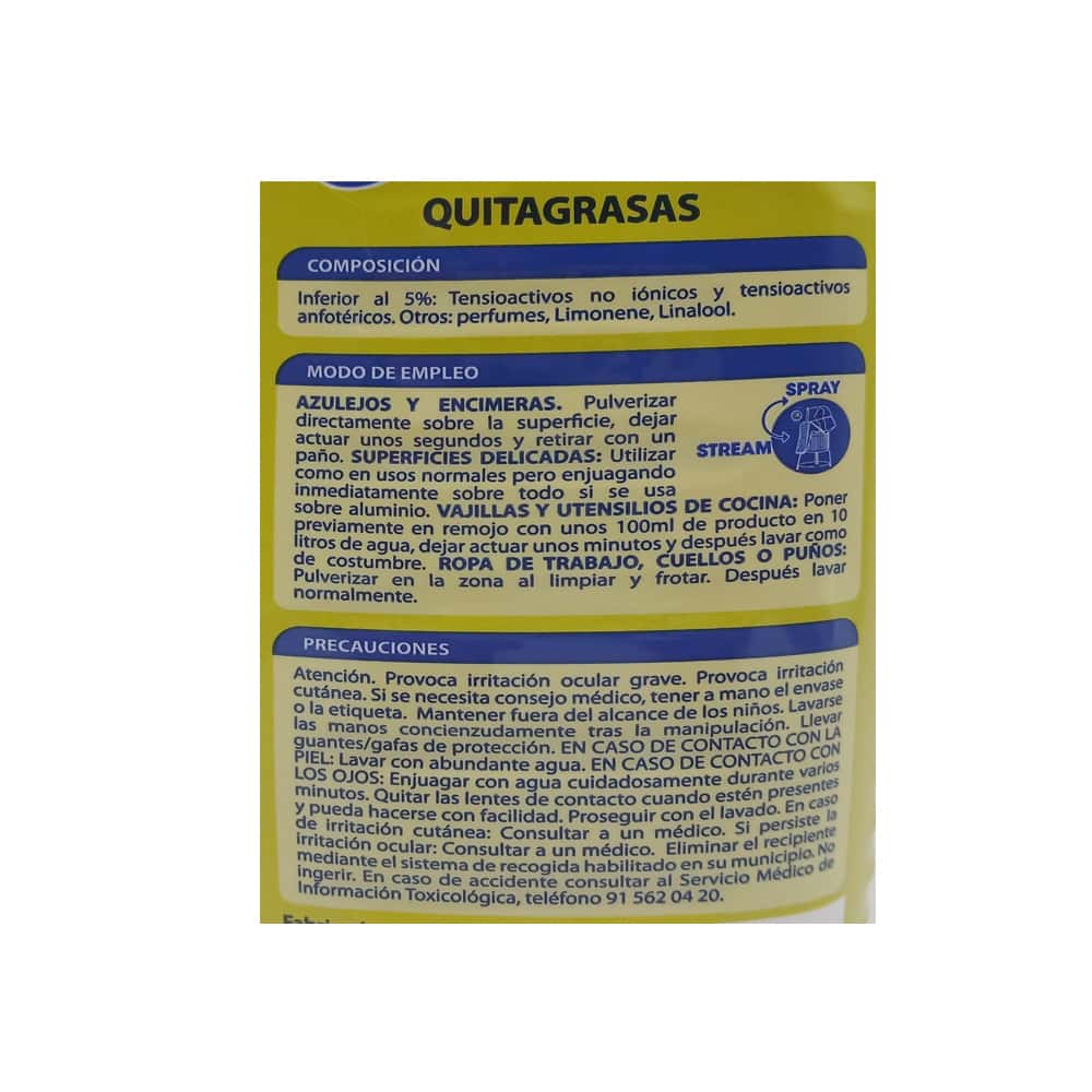 Quitagrasas sin espuma con aroma a limón Saamix (1 L) - Miniatura 2