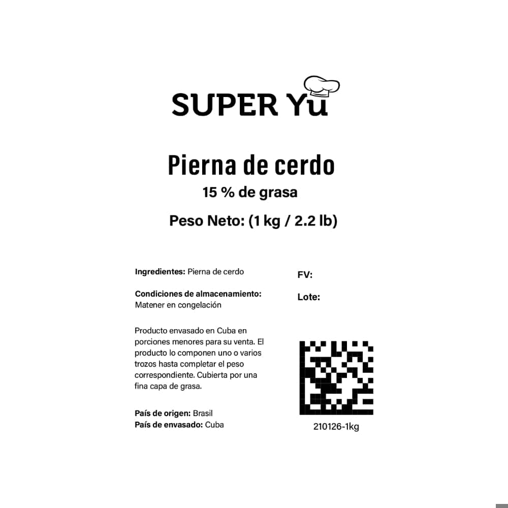 Pierna de cerdo sin piel y sin hueso Super Yu (1 kg / 2.2 lb) - Miniatura 2