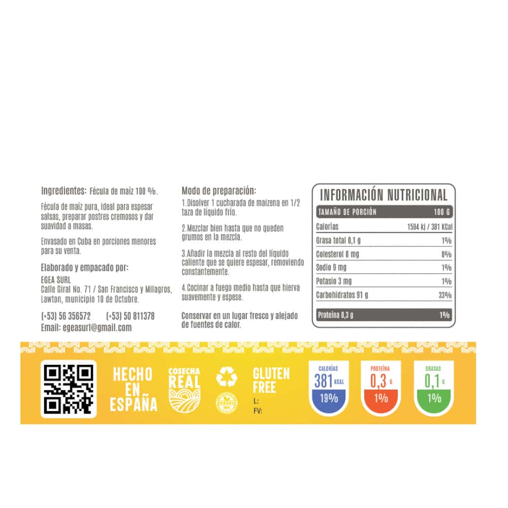 Maicena Cosecha Real (500 g / 1.1 lb) - Miniatura 3