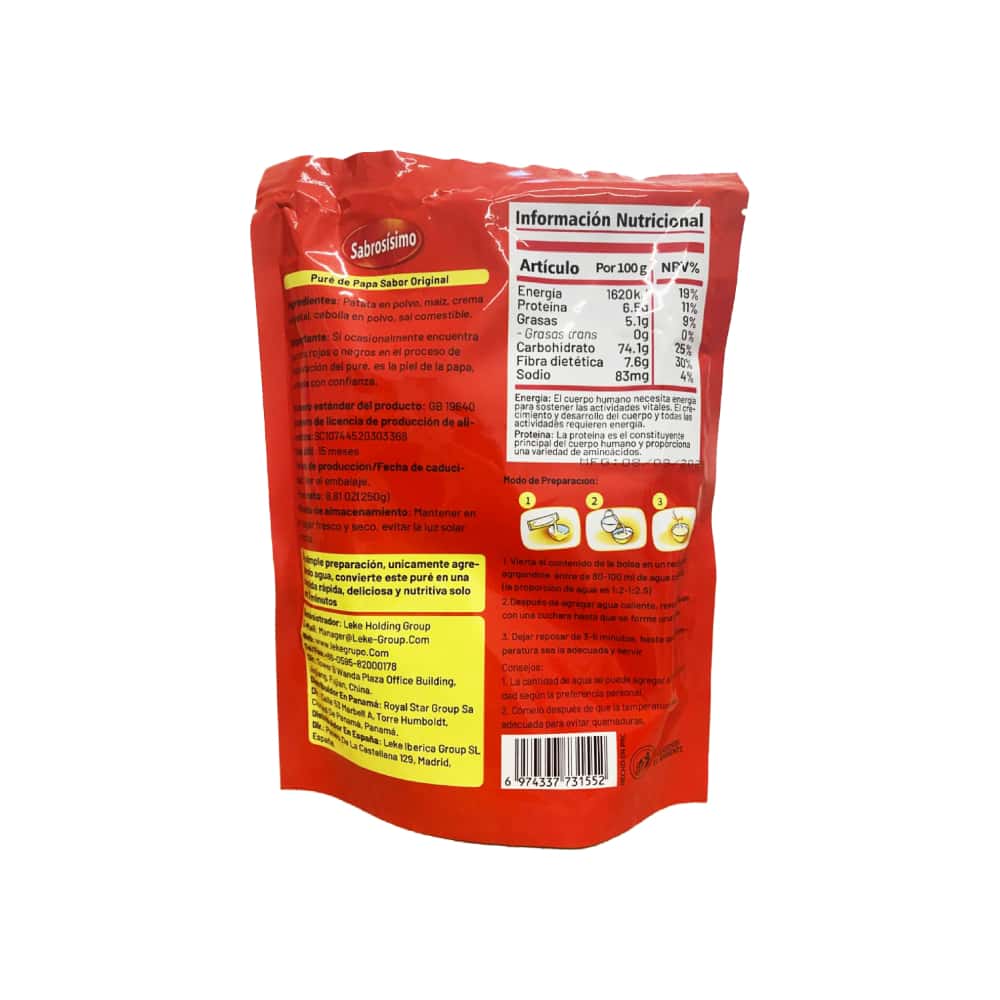 Puré de puras patatas instantáneo Sabrosísimo (250 g / 8.82 oz) - Miniatura 3