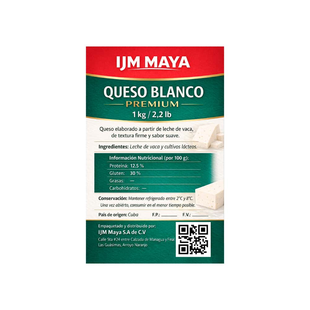 Queso blanco premium IJM Maya (1 kg / 2.2 lb) - Miniatura 2