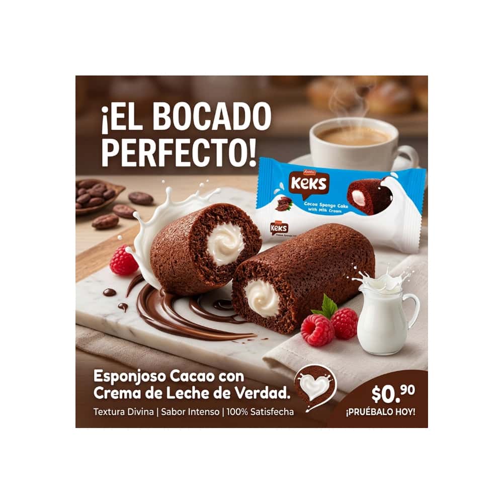 Pastelito de cacao con crema de leche Keks Bifa (45g / 1.59oz) - Miniatura 4