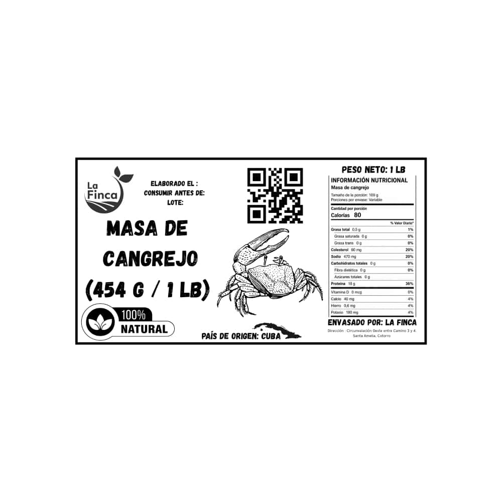 Masa de cangrejo La Finca (454 g / 1 lb) - Miniatura 3