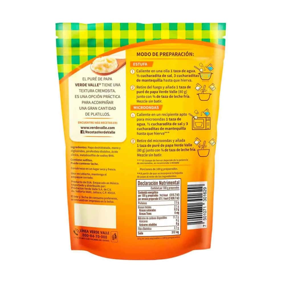 Puré de papa con sabor natural Verde Valle (160 g / 5.64 oz) - Miniatura 2