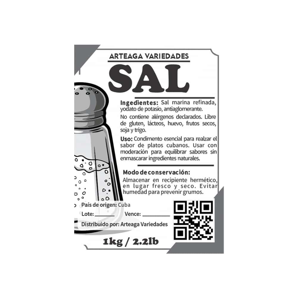 Sal marina refinada Arteaga Variedades (1 kg / 2.2 lb) - Miniatura 2