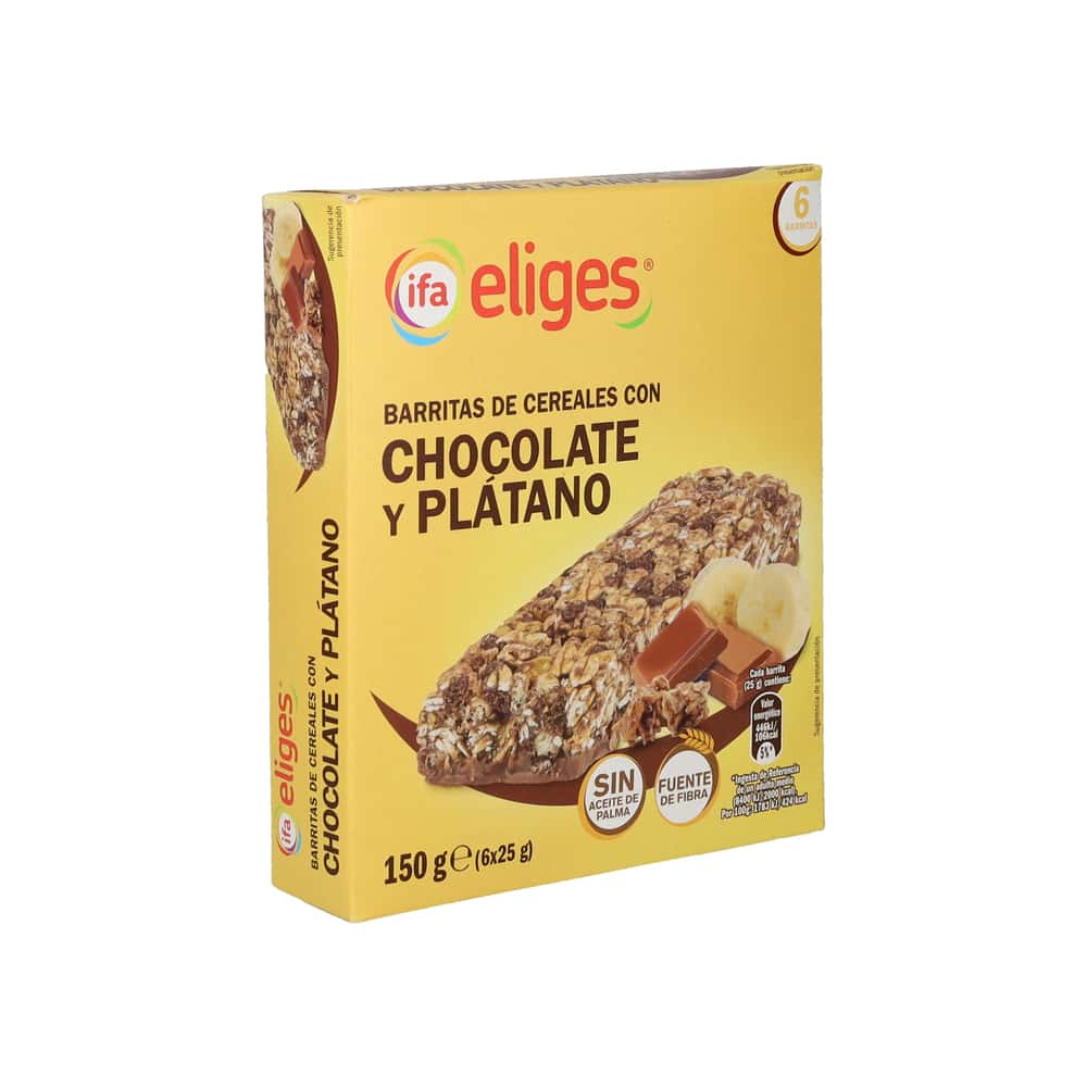 Barritas de cereales con chocolate y plátano IFA Eliges (3 x 150 g / 5.29 oz) - Miniatura 3